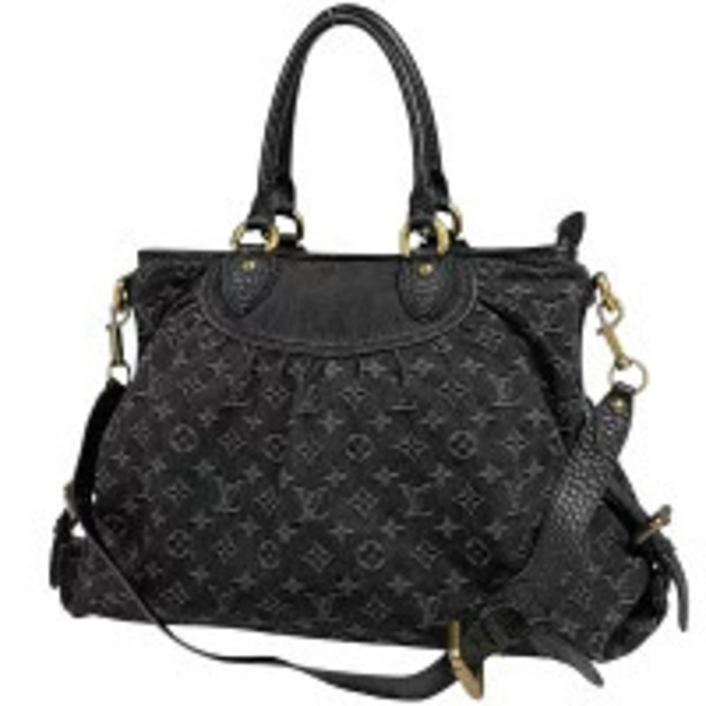 Louis Vuitton Neo Cabby Shoulder Bag Handbag Monogram Denim Noir Black